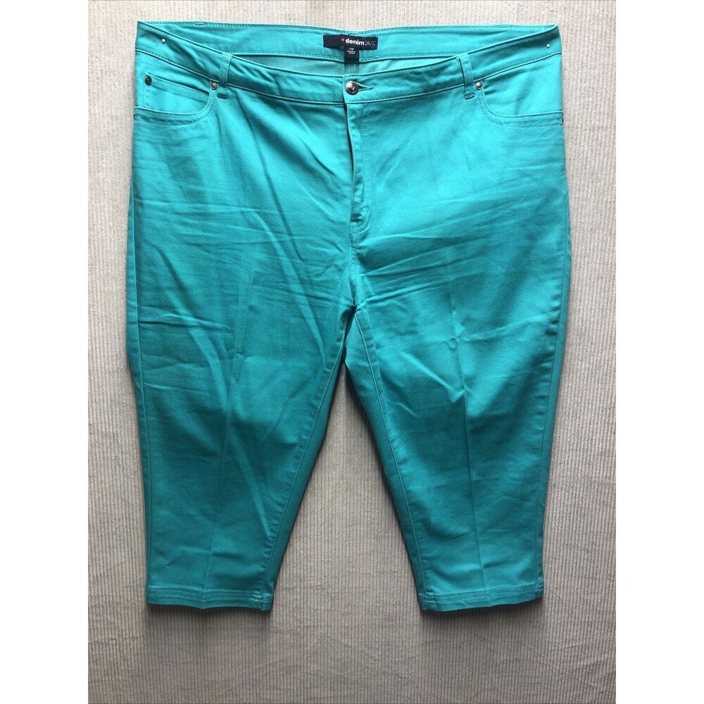 Denim 24/7 Capri Shorts Size 20W Teal